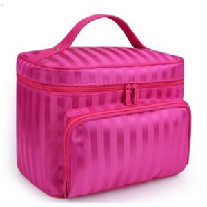 Woman’s Striped Cosmetic Bag