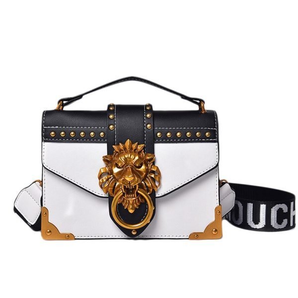 Fashion Metal Lion Head Mini Small Square Pack Shoulder Bag Crossbody Package Clutch Women  Wallet Female Handbags