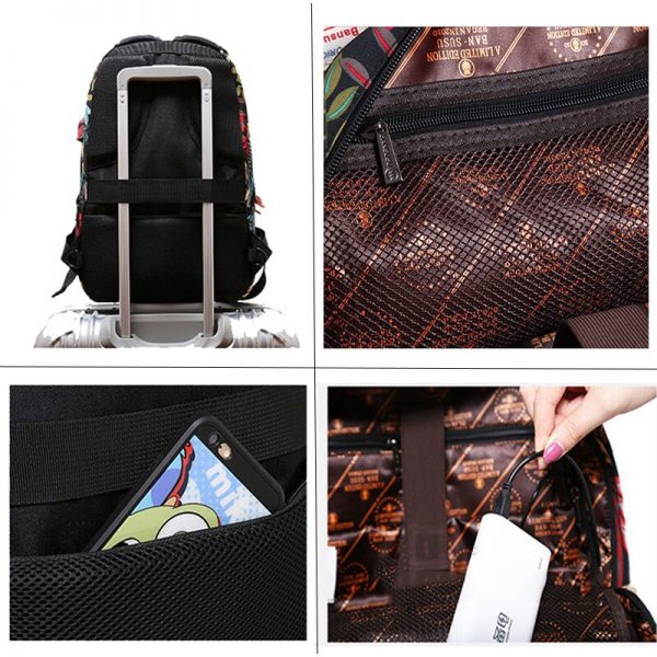 Hot USB Charging Laptop Women’s Backpack For Teenage Students Girls School Backpack Printing Female Travel Bagpack