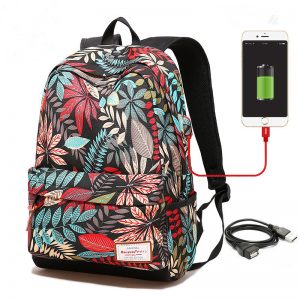 Hot USB Charging Laptop Women’s Backpack For Teenage Students Girls School Backpack Printing Female Travel Bagpack