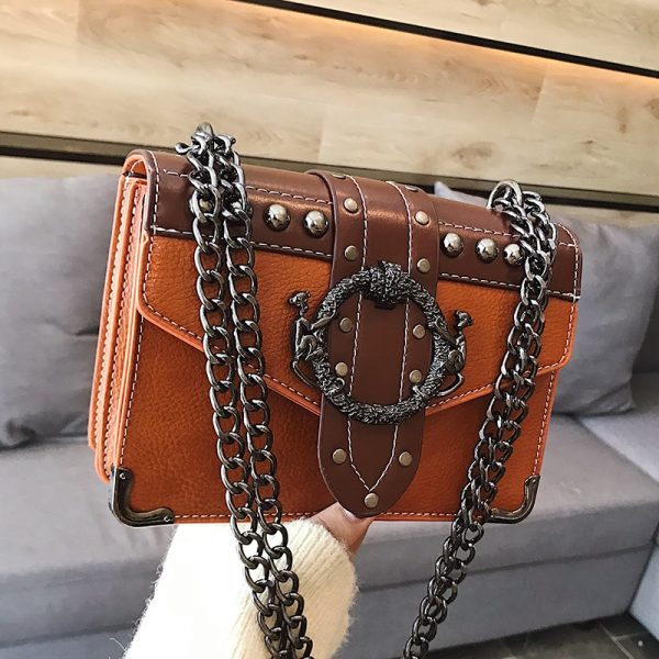 Women’s Leather Handbag | Lock & Chain